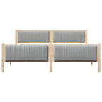 vidaXL Bettgestell Braun und hellgrau 200 x 200 cm Massivholz Kiefer