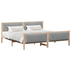 vidaXL Bettgestell Braun und hellgrau 200 x 200 cm Massivholz Kiefer