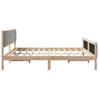 vidaXL Bettgestell Braun und hellgrau 200 x 200 cm Massivholz Kiefer