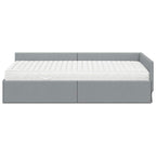 vidaXL Eckbettgestell mit Matratze Sonstiges 2 pcs Hellgrau Stoff