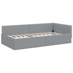 vidaXL Eckbettgestell mit Matratze Sonstiges 2 pcs Hellgrau Stoff