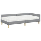 vidaXL Eckbettgestell mit Matratze mit Matratze 2 pcs Hellgrau Stoff