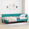 vidaXL Eckbettgestell mit Matratze Türkis 90 x 190 cm Samt