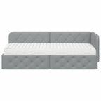 vidaXL Eckbettgestell Hellgrau 80 x 200 cm Stoff