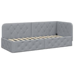 vidaXL Eckbettgestell Hellgrau 80 x 200 cm Stoff