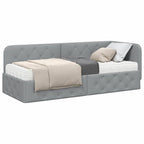 vidaXL Eckbettgestell Hellgrau 80 x 200 cm Stoff