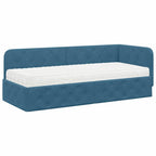 vidaXL Eckbettgestell Blau 80 x 200 cm Samt