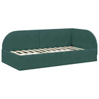 vidaXL Eckbettgestell mit Matratze 2 pcs Grün Samt