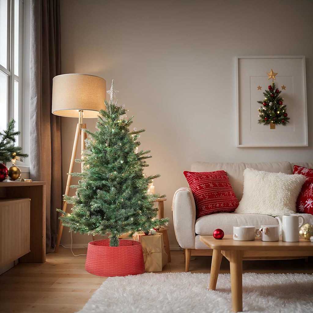 vidaXL Weihnachtsbaumrock Rot Ø 65 x 24 cm Kunststoff