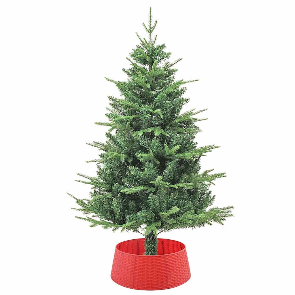 vidaXL Weihnachtsbaumrock Rot Ø 65 x 24 cm Kunststoff