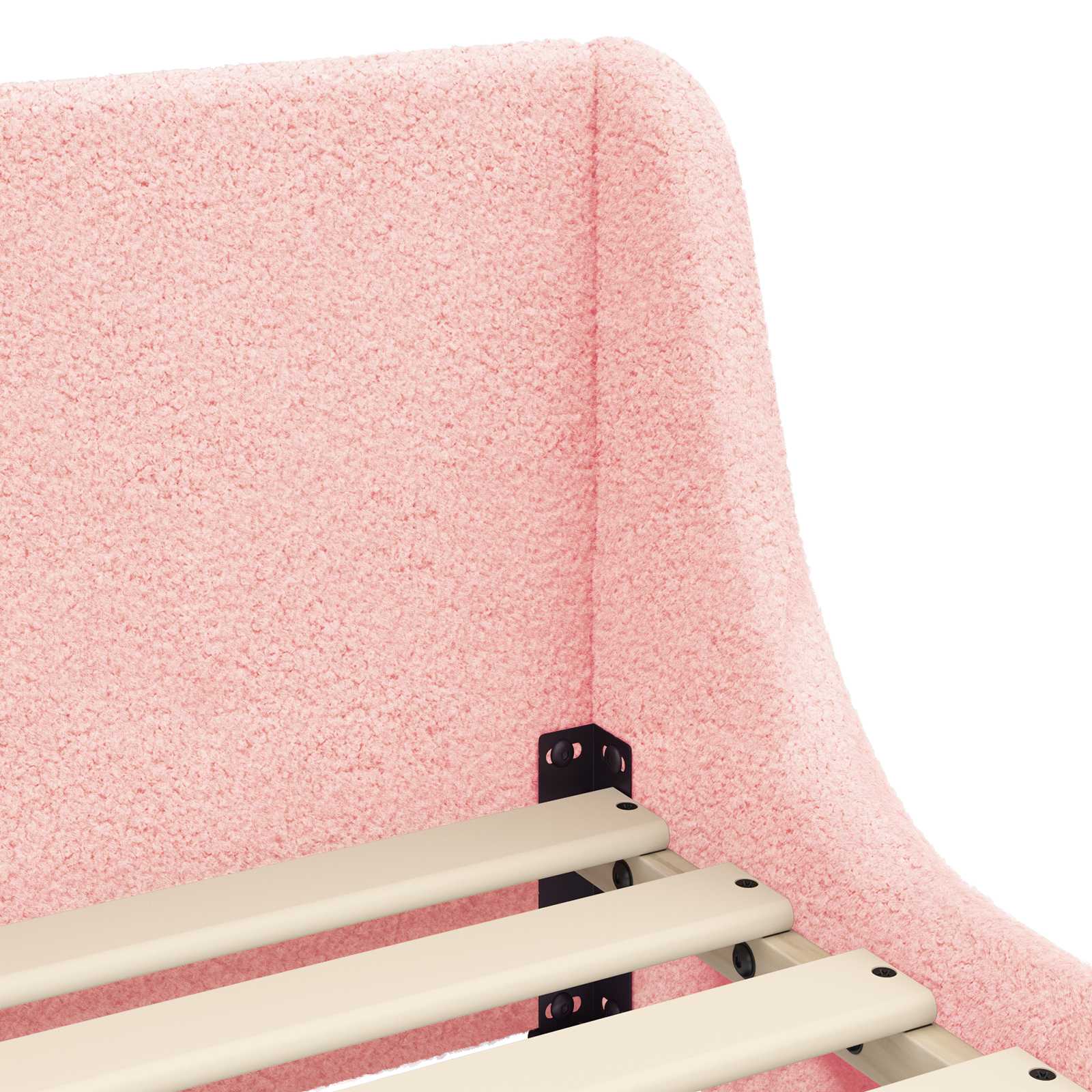 vidaXL Kinderbettgestell mit Kopfteil Rosa 70 x 140 cm Bouclé