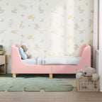 vidaXL Kinderbettgestell mit Kopfteil Rosa 70 x 140 cm Bouclé