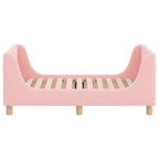 vidaXL Kinderbettgestell mit Kopfteil Rosa 70 x 140 cm Bouclé