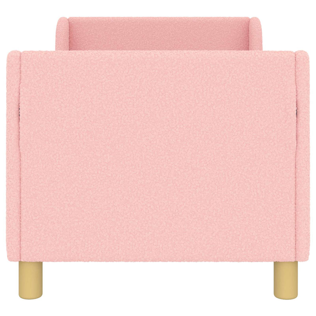 vidaXL Kinderbettgestell mit Kopfteil Rosa 70 x 140 cm Bouclé