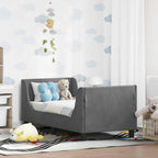 vidaXL Kinderbettgestell mit Kopfteil Dunkelgrau 70 x 140 cm Samt