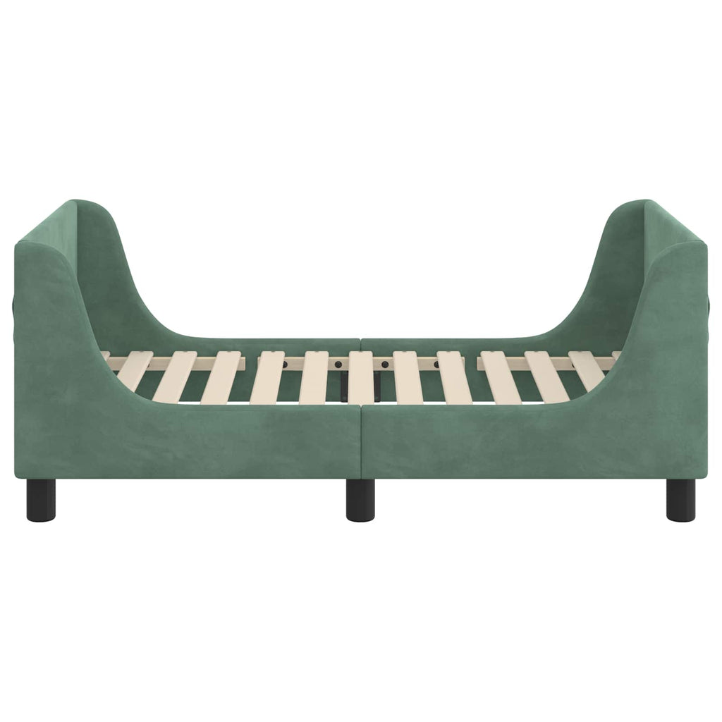 vidaXL Kinderbettgestell mit Kopfteil Meergrün 70 x 140 cm Samt