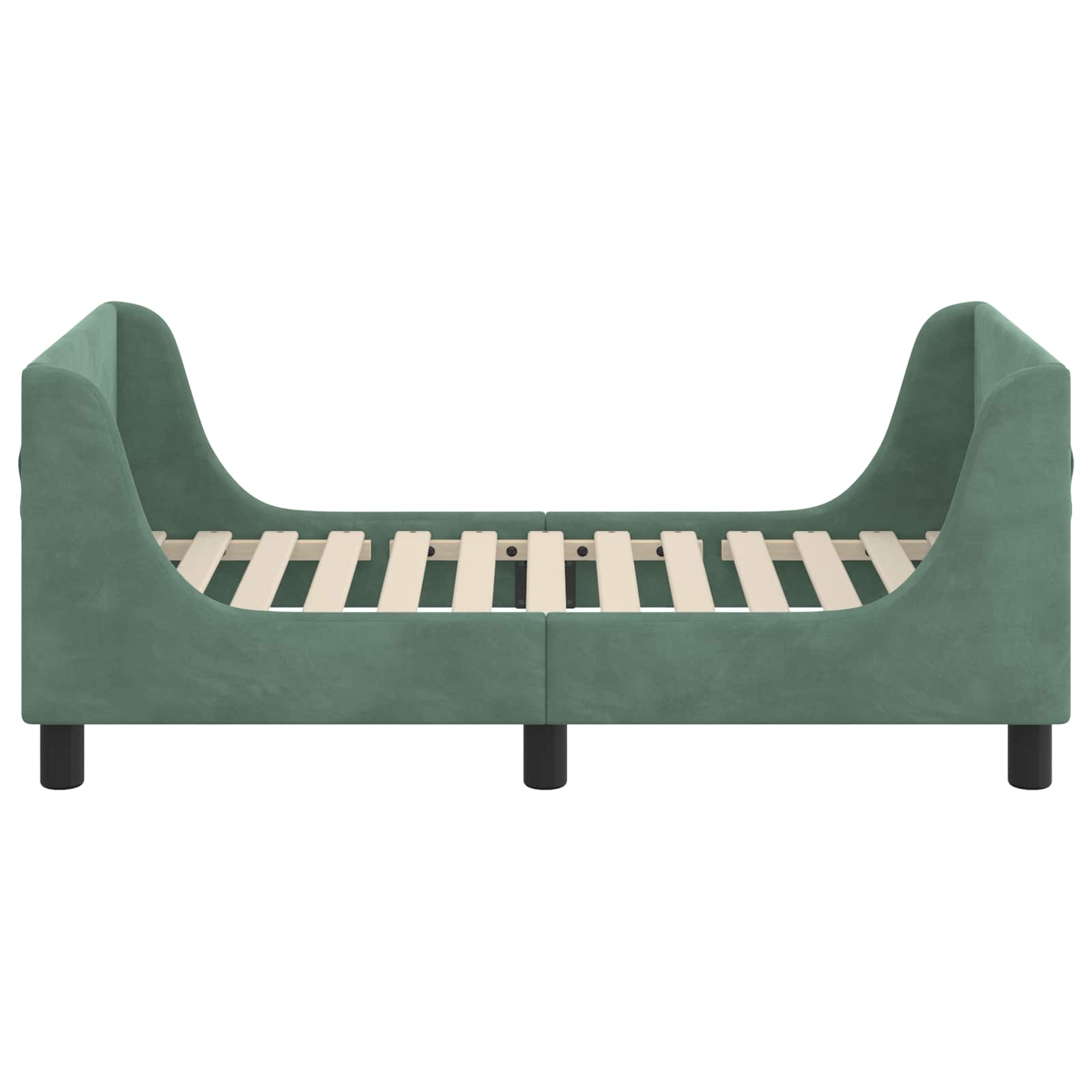 vidaXL Kinderbettgestell mit Kopfteil Meergrün 70 x 140 cm Samt