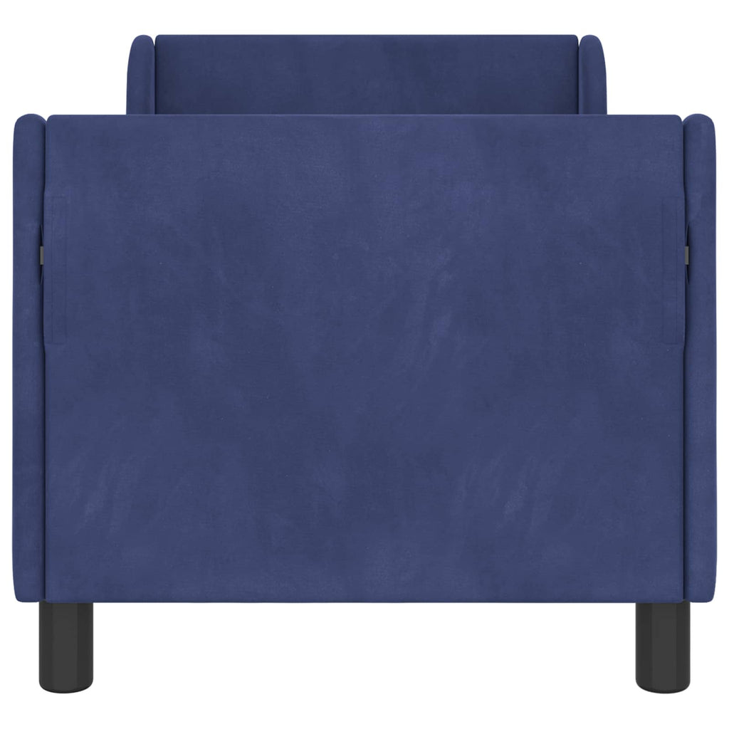 vidaXL Kinderbettgestell mit Kopfteil Polizeiblau 70 x 140 cm Samt