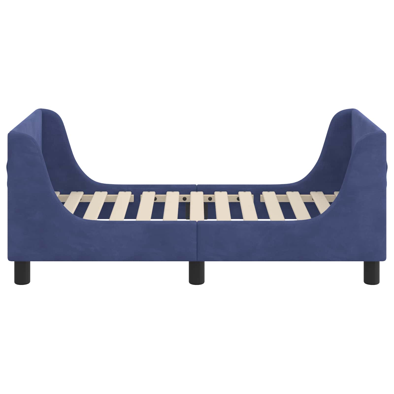 vidaXL Kinderbettgestell mit Kopfteil Polizeiblau 70 x 140 cm Samt