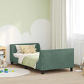 vidaXL Kinderbettgestell mit Kopfteil Meergrün 70 x 140 cm Samt