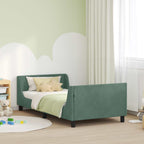 vidaXL Kinderbettgestell mit Kopfteil Meergrün 70 x 140 cm Samt