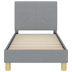 vidaXL Kinderbettgestell mit Kopfteil Hellgrau 70 x 140 cm Stoff