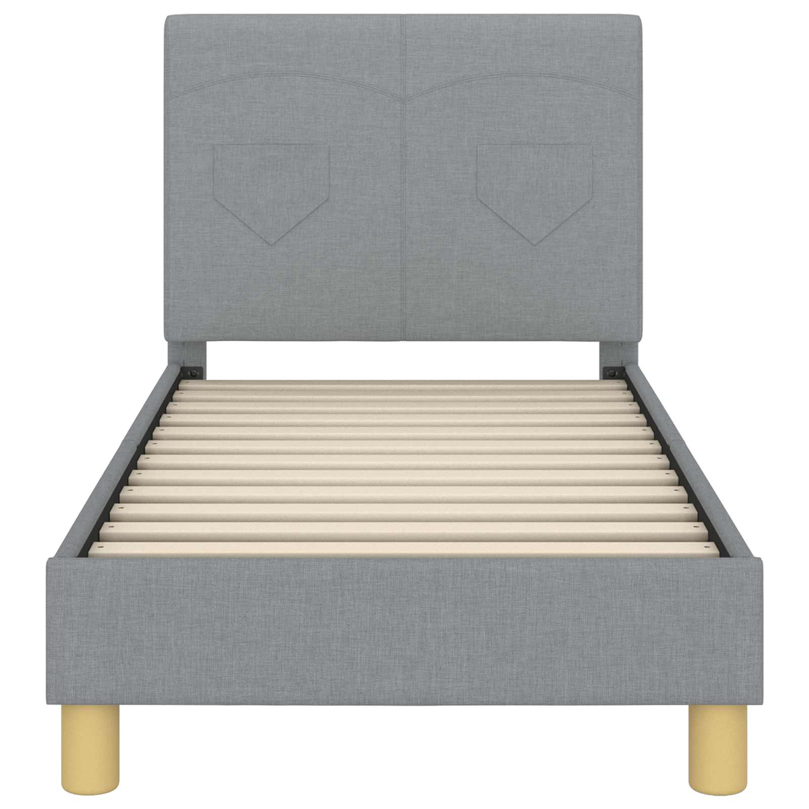 vidaXL Kinderbettgestell mit Kopfteil Hellgrau 70 x 140 cm Stoff