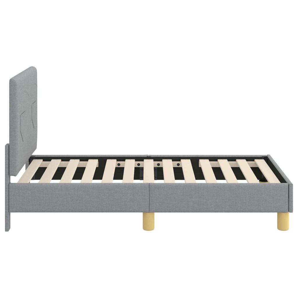 vidaXL Kinderbettgestell mit Kopfteil Hellgrau 70 x 140 cm Stoff