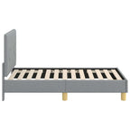vidaXL Kinderbettgestell mit Kopfteil Hellgrau 70 x 140 cm Stoff