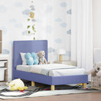 vidaXL Kinderbettgestell mit Kopfteil Jeans blau 70 x 140 cm Stoff