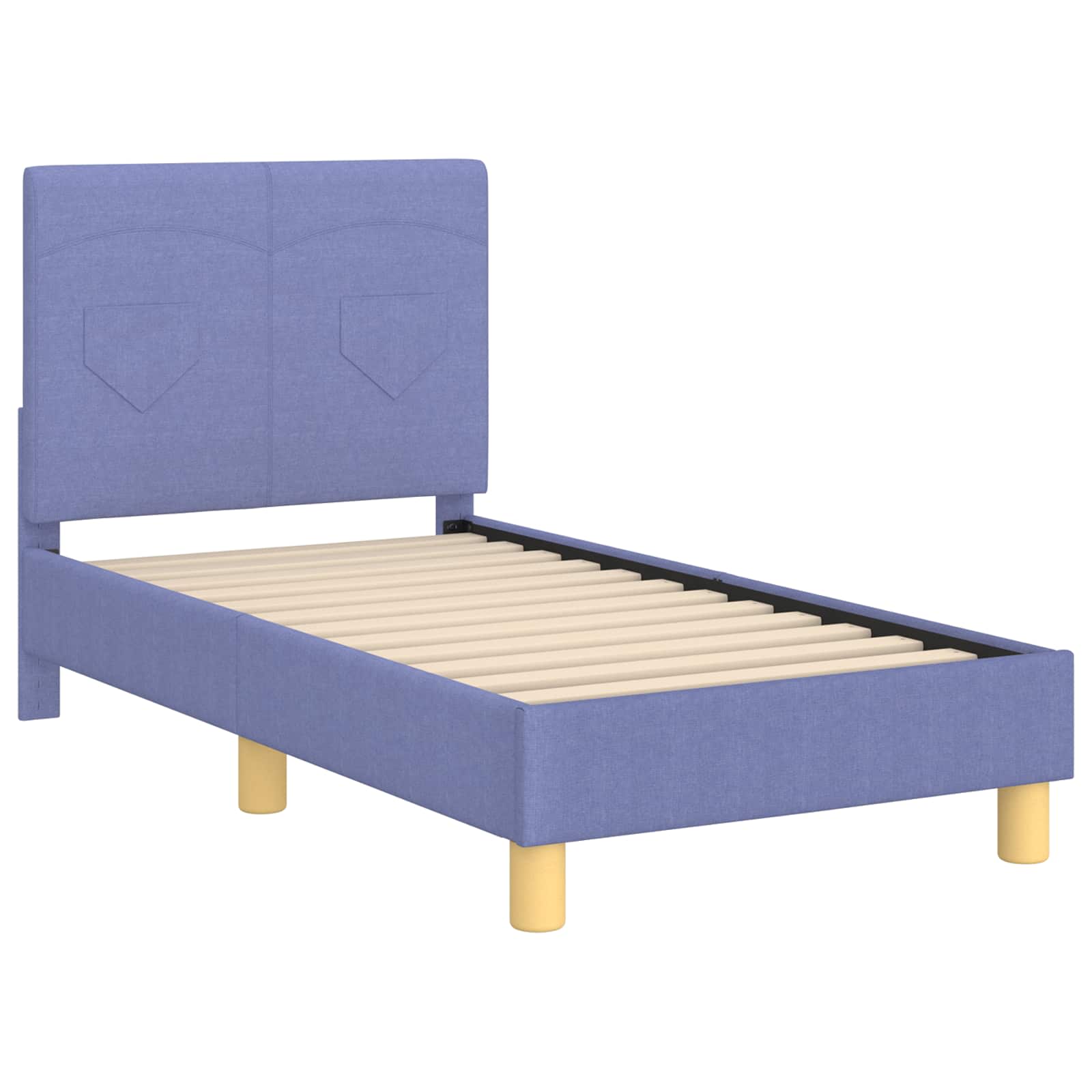 vidaXL Kinderbettgestell mit Kopfteil Jeans blau 70 x 140 cm Stoff