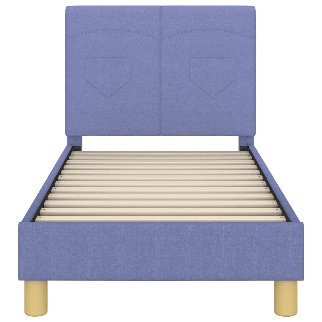 vidaXL Kinderbettgestell mit Kopfteil Jeans blau 70 x 140 cm Stoff