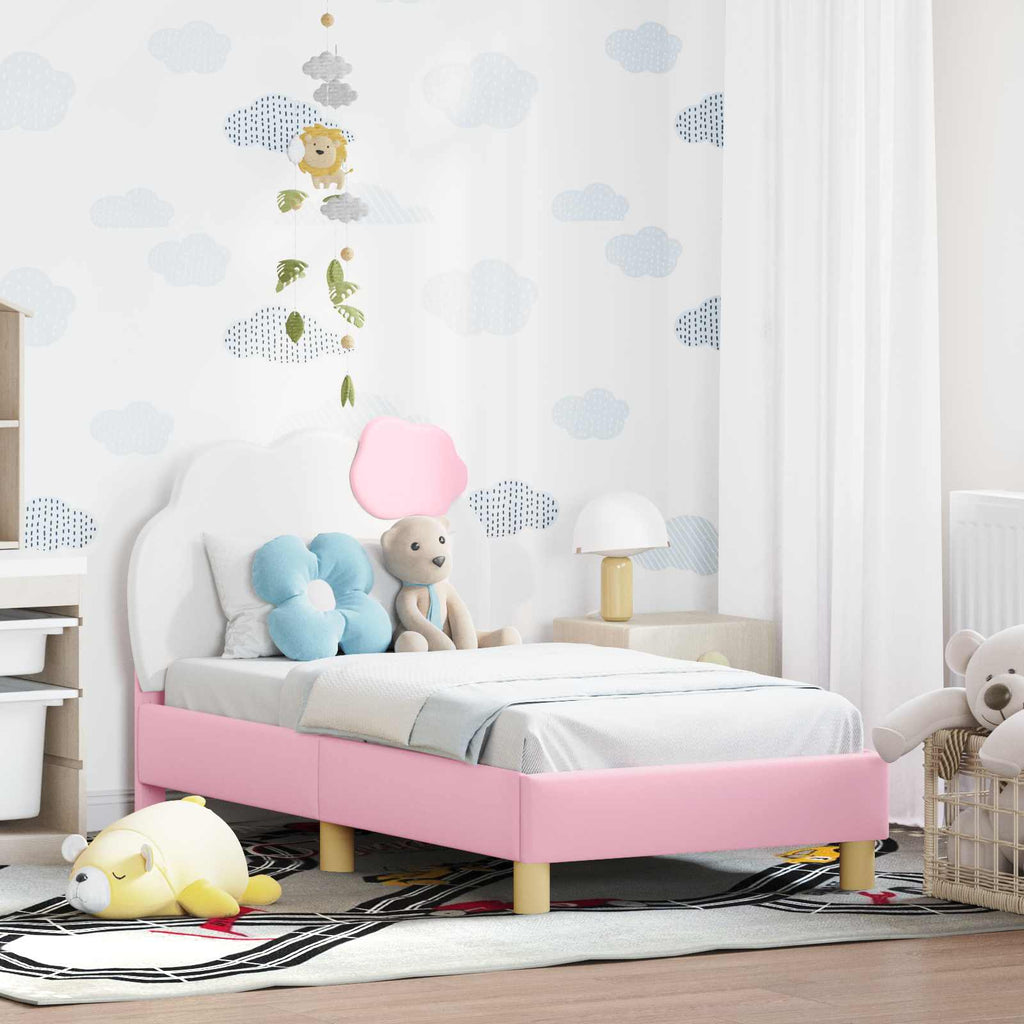vidaXL Kinderbettgestell mit Kopfteil Rosa 70 x 140 cm PU