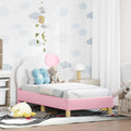 vidaXL Kinderbettgestell mit Kopfteil Rosa 70 x 140 cm PU