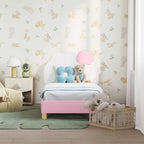 vidaXL Kinderbettgestell mit Kopfteil Rosa 70 x 140 cm PU