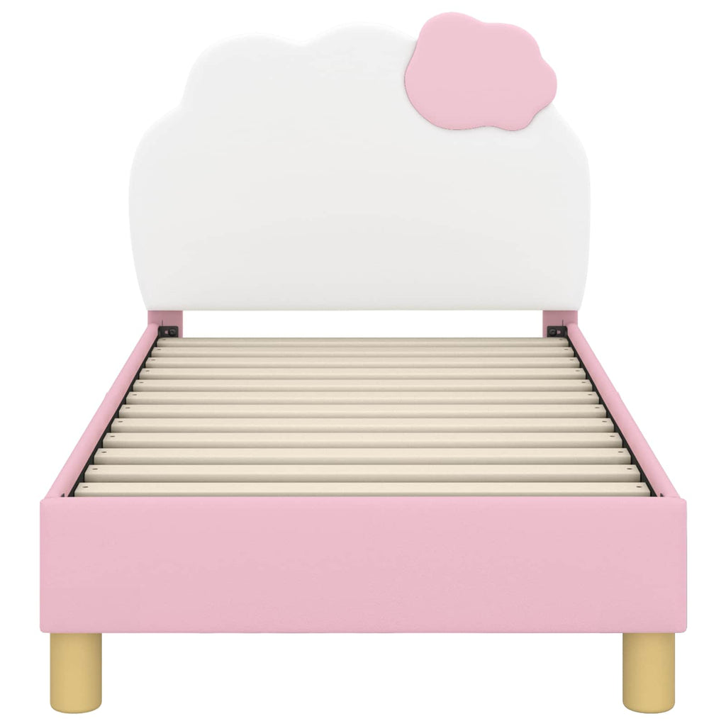 vidaXL Kinderbettgestell mit Kopfteil Rosa 70 x 140 cm PU