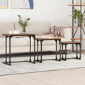 vidaXL Nesting Couchtisch 3 pcs Altholz Holzwerkstoff