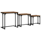 vidaXL Nesting Couchtisch 3 pcs Altholz Holzwerkstoff