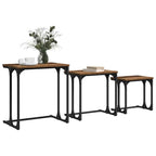 vidaXL Nesting Couchtisch 3 pcs Altholz Holzwerkstoff