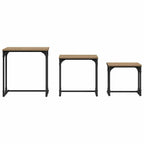 vidaXL Nesting Couchtisch 3 pcs Artisan-Eiche Holzwerkstoff