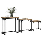 vidaXL Nesting Couchtisch 3 pcs Artisan-Eiche Holzwerkstoff