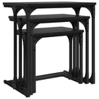vidaXL Nesting Couchtisch 3 pcs Schwarz Eichen-Optik Holzwerkstoff