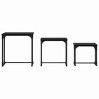 vidaXL Nesting Couchtisch 3 pcs Schwarz Eichen-Optik Holzwerkstoff