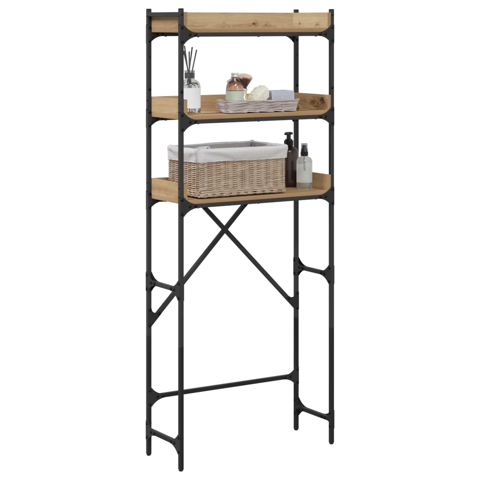 vidaXL Waschmaschinenregal mit Regal Artisan-Eiche 67 x 25 x 163 cm