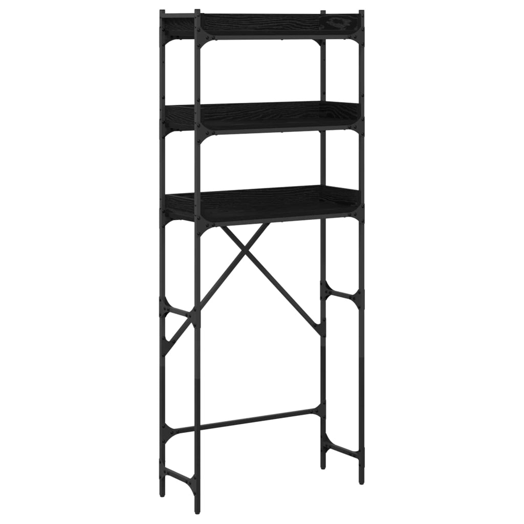 vidaXL Waschmaschinenregal Schwarz 0ak 67 x 25 x 163 cm Holzwerkstoff