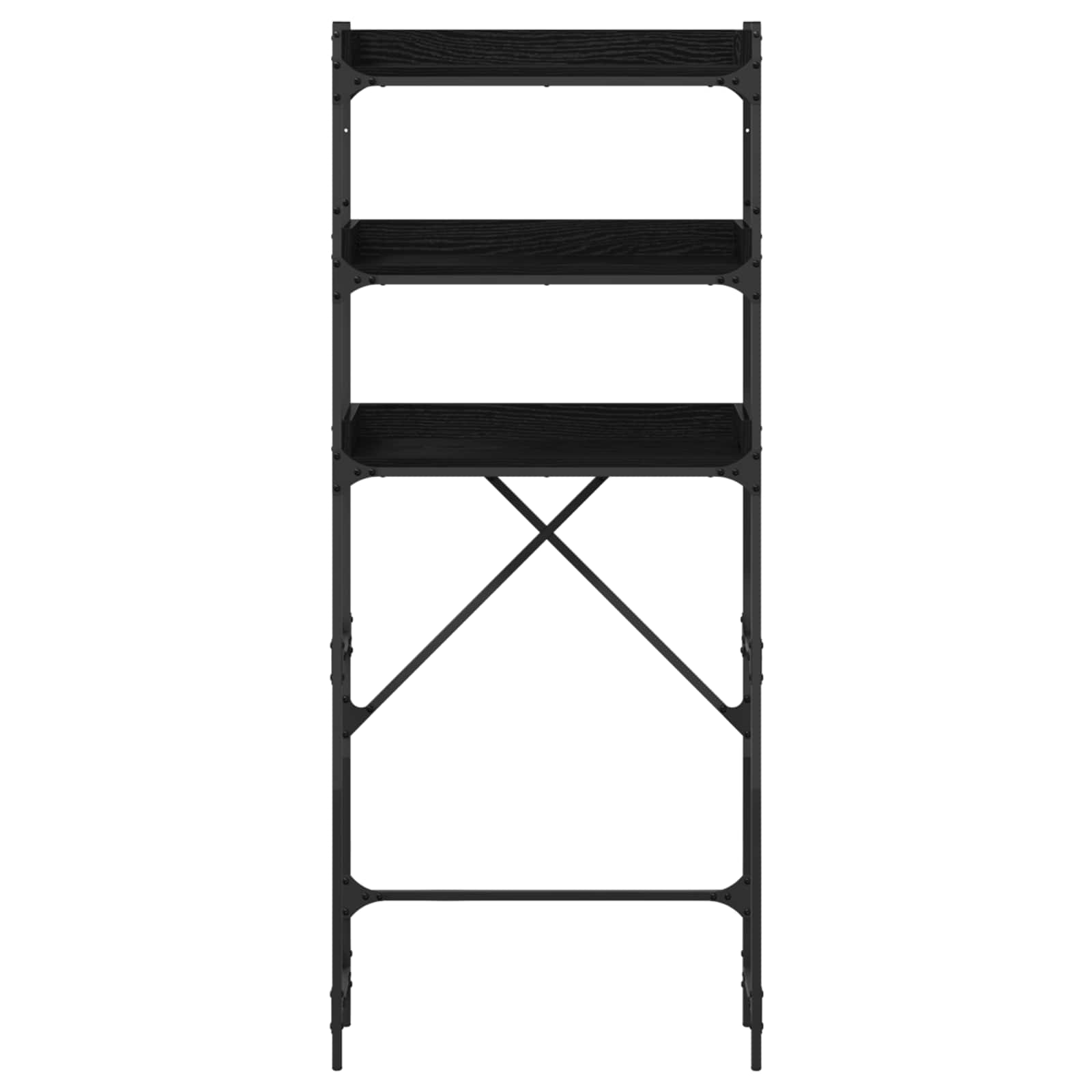vidaXL Waschmaschinenregal Schwarz 0ak 67 x 25 x 163 cm Holzwerkstoff