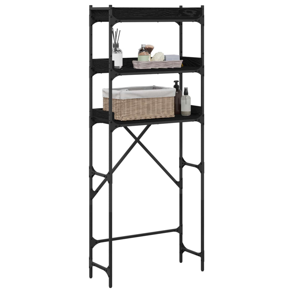 vidaXL Waschmaschinenregal Schwarz 0ak 67 x 25 x 163 cm Holzwerkstoff