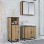 vidaXL Badezimmermöbel-Set mit Regal Artisan-Eiche 35 x 37,5 x 100 cm