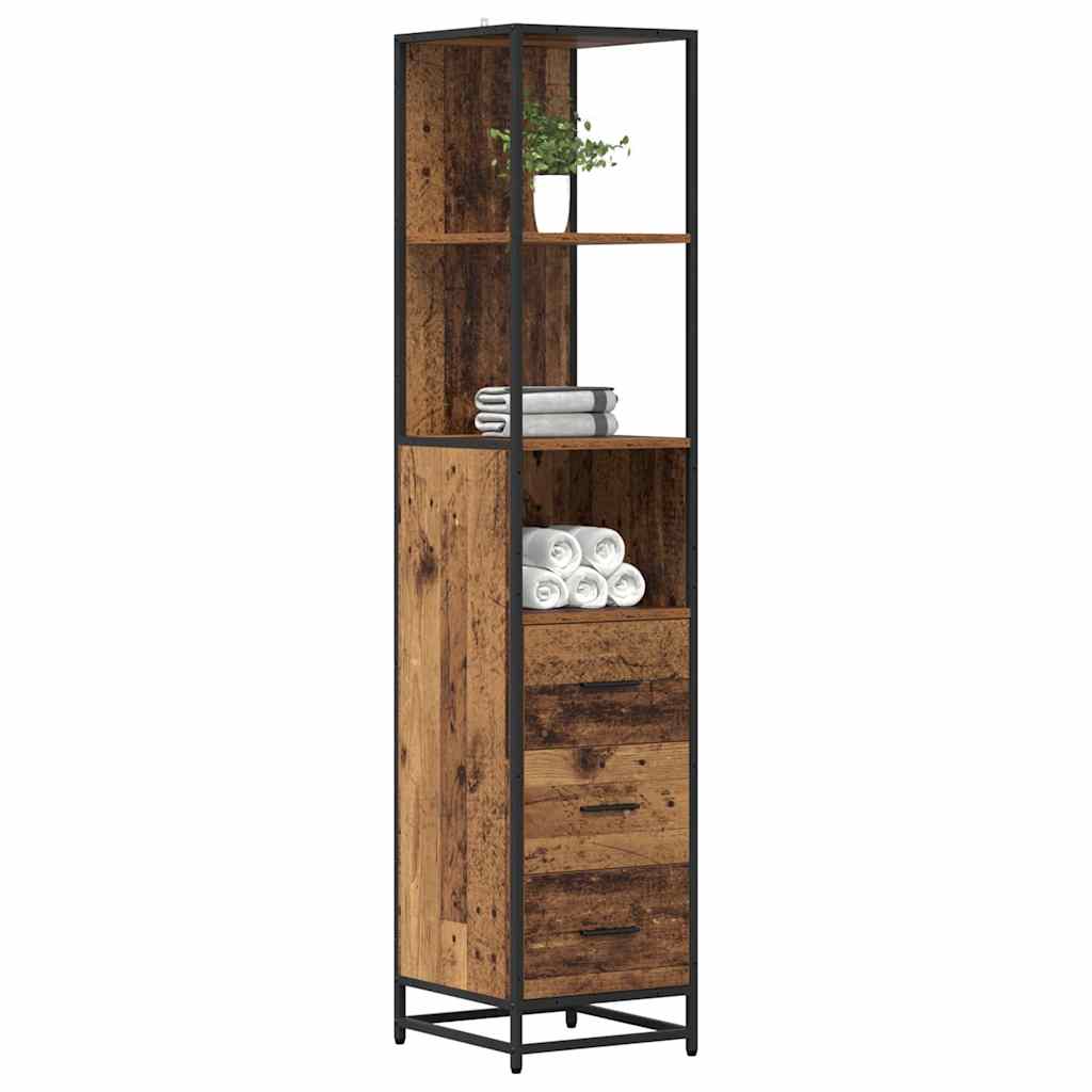 vidaXL Badezimmermöbel-Set Altholz 35 x 37,5 x 166 cm Holzwerkstoff
