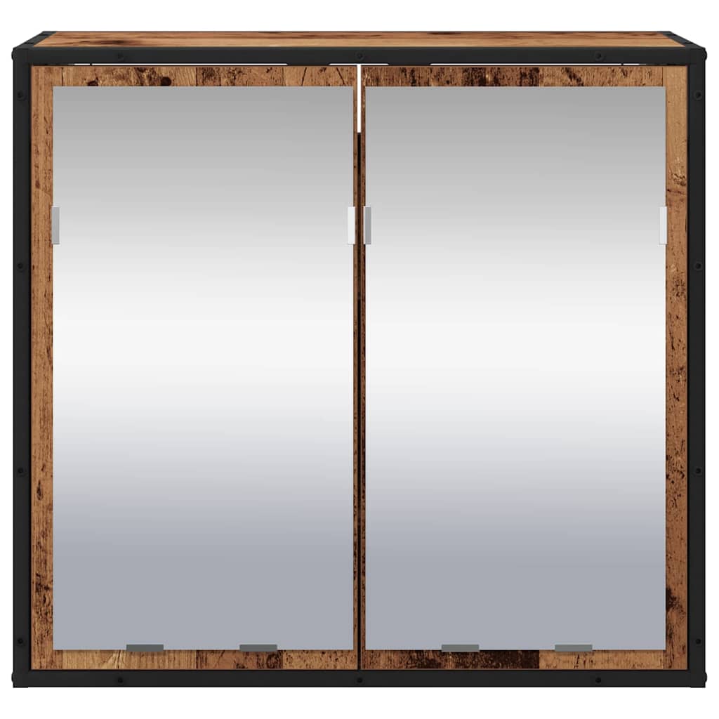 vidaXL Wandregal mit Regal Wandmontiert Altholz 65 x 20 x 60 cm